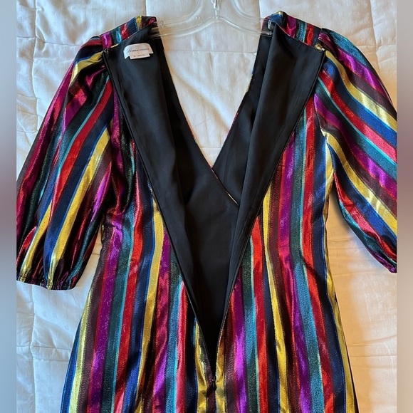 🥤 Lovers + Friends Frida Mini Dress Rainbow Metallic XXS Riverdale Wardrobe - Picture 11 of 16